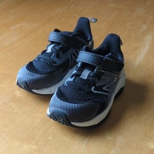 New Balance Kids Black and Gray Velcro Athletic Sneakers